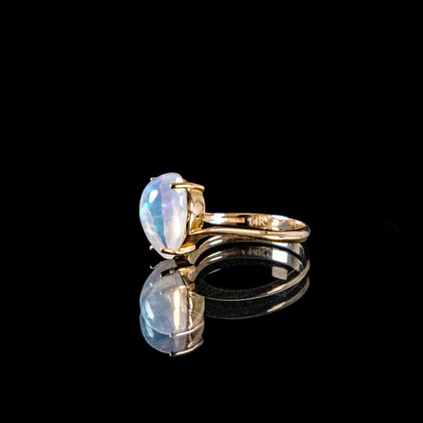 Diamond Water Opal Ring