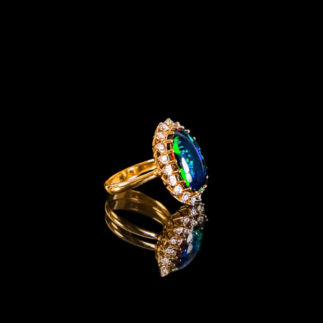 Opal Diamond Ring